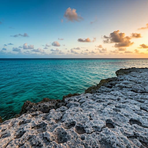 Bonaire turquoise coast at sunrise