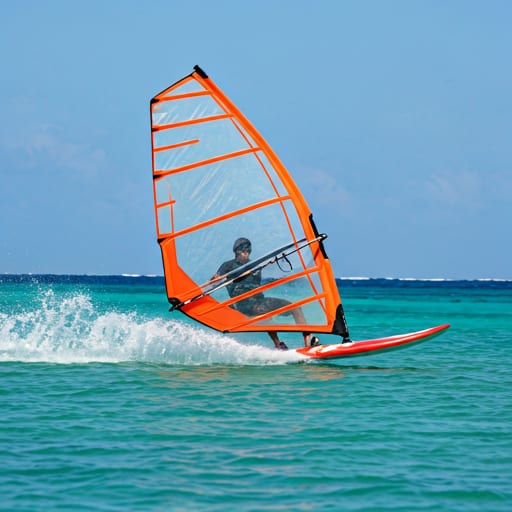 Windsurfer on Bonaire lagoon